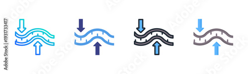 Elasticity Icon Set Vector Collection Isolated In Black And White