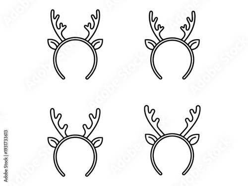 Reindeer Antler Headband Pattern Christmas Holiday Party Accessory
