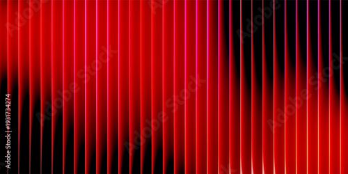 Futuristic vibrant vertical ribbed lines that distorts vivid red blue diagonal gradient. Vivid and colorful visual perfect for modern design, technology backgrounds, or creative advertising projects