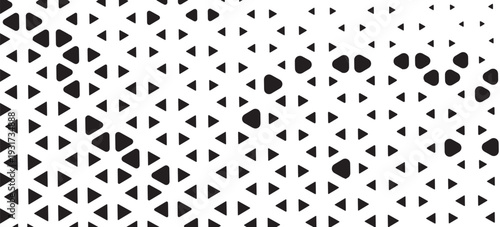 Abstract geometric black and white deco art halftone hexagone and triangle print pattern. vector eps10