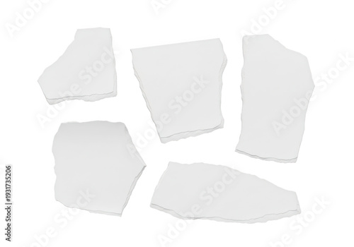 Wallpaper Mural A collection of irregularly shaped white fragments on a plain white background. Torontodigital.ca