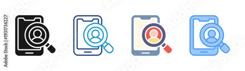 User Research icon set multiple style collection