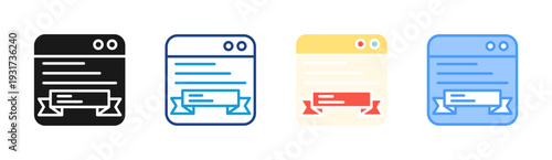 Quality Approval icon set multiple style collection