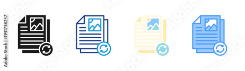 Content Update icon set multiple style collection