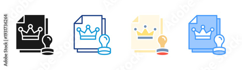 Premium Approval icon set multiple style collection