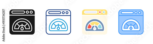 Performance Speed icon set multiple style collection