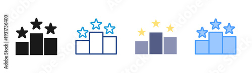Top Ranking icon set multiple style collection