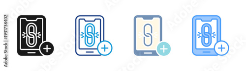 Link Add icon set multiple style collection