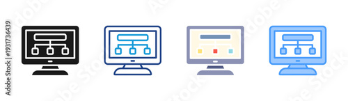 Website Dashboard icon set multiple style collection