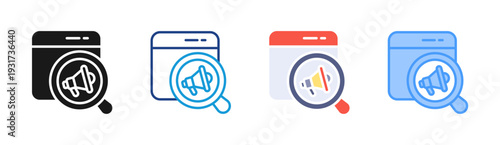 Seo Audit icon set multiple style collection