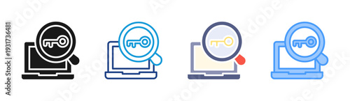 Seo Search icon set multiple style collection