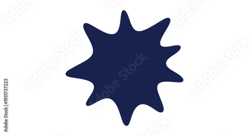 Modern Abstract Dark Blue Organic Blob Shape Fluid Wavy Vector Graphic Element Design