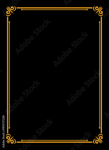 Rectangle gold frame ornament vector 