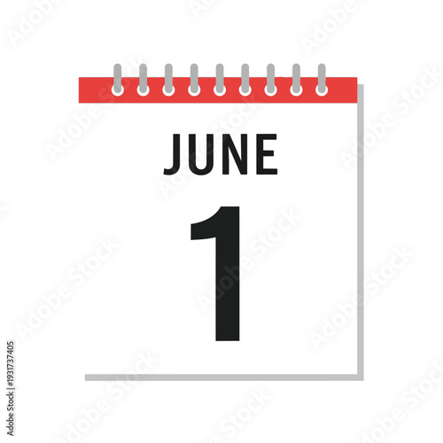 Modern minimalist calendar page showing June first in bold an essential visual for scheduling planning marking new beginnings or important events a