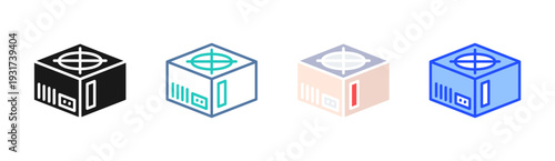 Power Station icon set multiple style collection