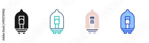 Power Bulb icon set multiple style collection