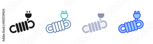 Power Coil icon set multiple style collection