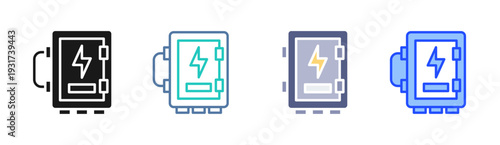 Power Safe icon set multiple style collection