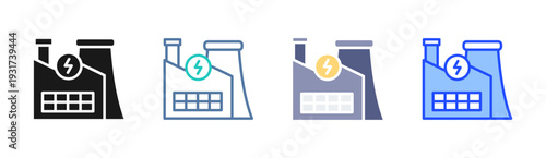 Power Plant icon set multiple style collection