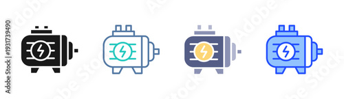 Power Generator icon set multiple style collection
