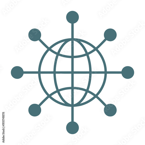 Globe with network connections symbolizing global communication and technology