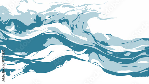Vector Fluid Dynamics Abstract. The artwork evokes the dynamic movement and fluidity of water, with an artistic interpretation of waves and currents through abstract forms. 