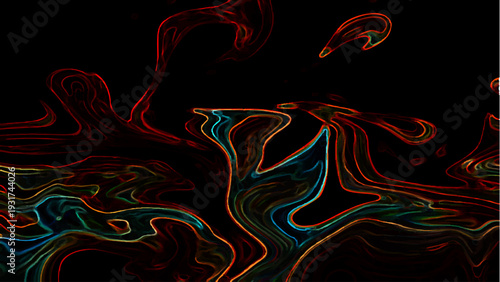 Vector Fluid Dynamics Abstract art. A captivating illustration of the unseen forces governing the world. Vibrant colors dance in swirling patterns, invoking both chaos and order. 