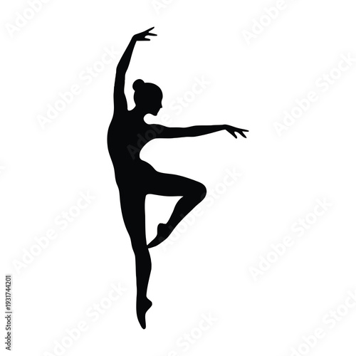 Silhouette of a ballerina dancing gracefully in ballet pose