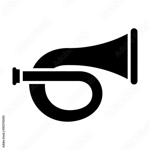 Post horn icon silhouette minimalist graphic design