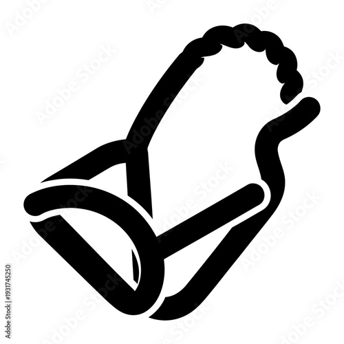 Dog muzzle icon for pet safety and training, black and white minimalist illustration