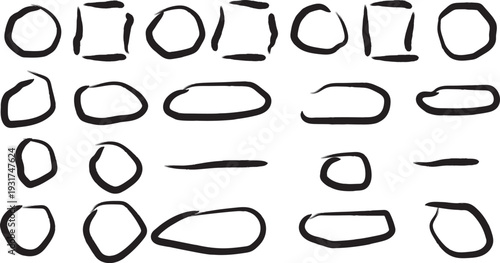 Set of 25 hand-drawn shapes vector