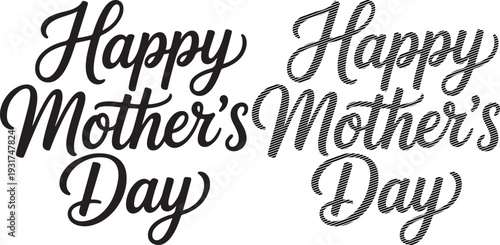Happy Mothers Day Greeting Card Isolated on White Background