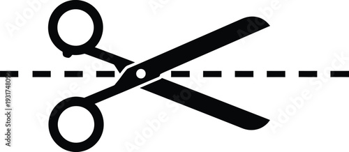 Cutting with scissors icon