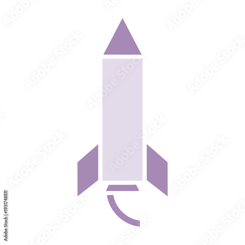 Purple rocket icon with minimalist design and soft gradient shading