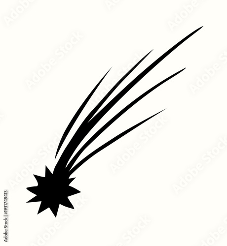 Flying comet with a tail. Vector drawing