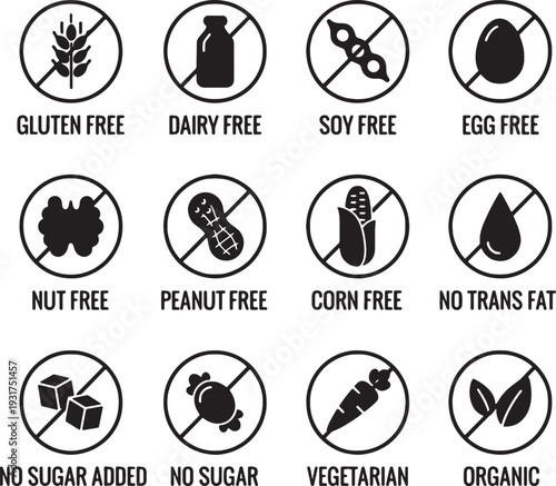 Food allergy warning signs and labels for dietary restrictions