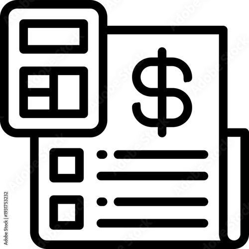 accounting line icon. Clean and minimalist vector icon for websites, mobile apps, presentations, and logos. Fully scalable and customizable for any project.