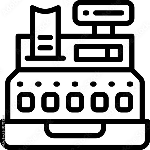 cash register line icon. Clean and minimalist vector icon for websites, mobile apps, presentations, and logos. Fully scalable and customizable for any project.