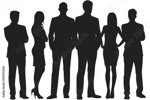 Diverse group of business professionals standing together