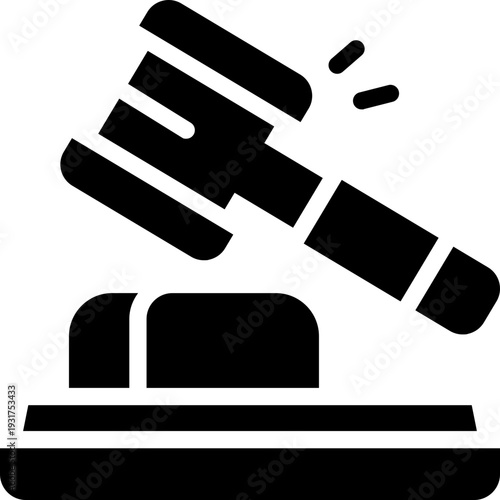 auction glyph icon. Strong and solid vector icon for websites, mobile interfaces, presentations, and visual branding. High quality and easy to edit.