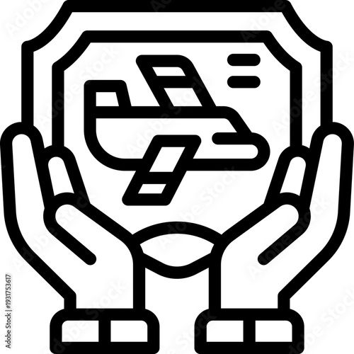 travel insurance line icon. Clean and minimalist vector icon for websites, mobile apps, presentations, and logos. Fully scalable and customizable for any project.