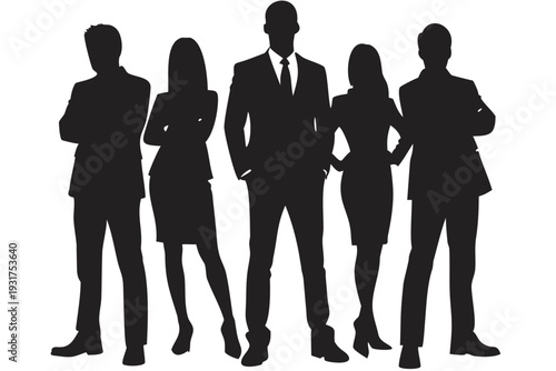 Confident business professionals standing together in a row