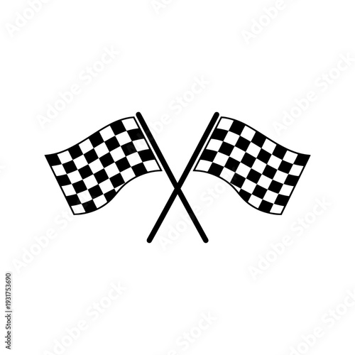 flag, racing, checkered, finish, motorsport, race, speed, competition, icon, vector, svg, symbol, minimal, flat, crossed, sport, banner, automotive