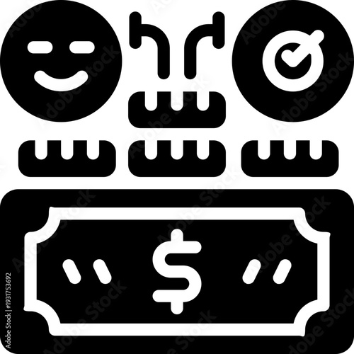 affordable glyph icon. Strong and solid vector icon for websites, mobile interfaces, presentations, and visual branding. High quality and easy to edit.