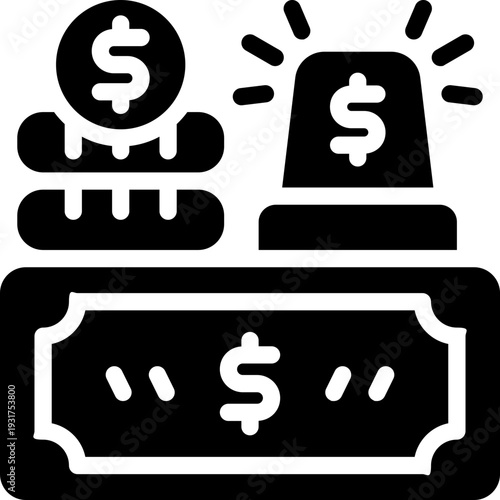 emergency fund glyph icon. Strong and solid vector icon for websites, mobile interfaces, presentations, and visual branding. High quality and easy to edit.