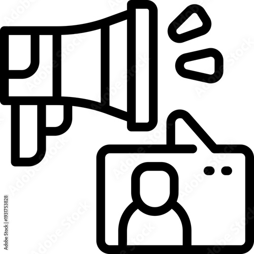 hiring line icon. Clean and minimalist vector icon for websites, mobile apps, presentations, and logos. Fully scalable and customizable for any project.