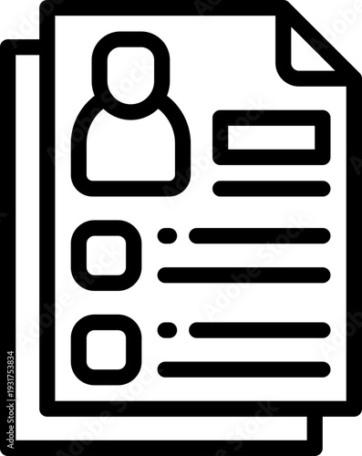 resume line icon. Clean and minimalist vector icon for websites, mobile apps, presentations, and logos. Fully scalable and customizable for any project.