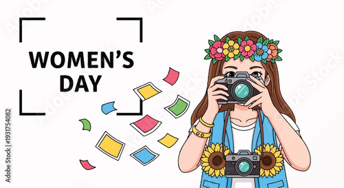 Womens Day Photographer Illustration Celebrating Female Empowerment