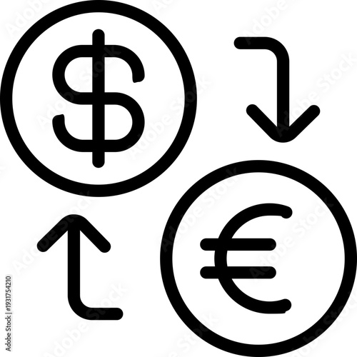 exchange line icon. Clean and minimalist vector icon for websites, mobile apps, presentations, and logos. Fully scalable and customizable for any project.