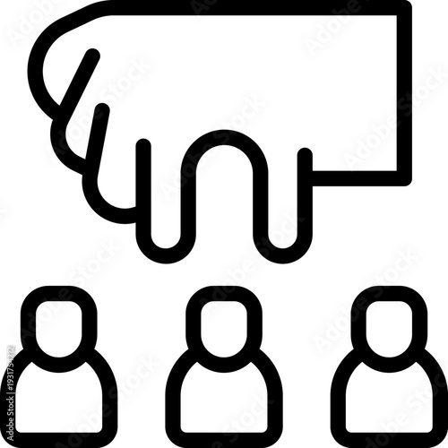 recruitment line icon. Clean and minimalist vector icon for websites, mobile apps, presentations, and logos. Fully scalable and customizable for any project.